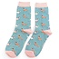 Socks Bamboo Sausage Dog & Spots duck egg