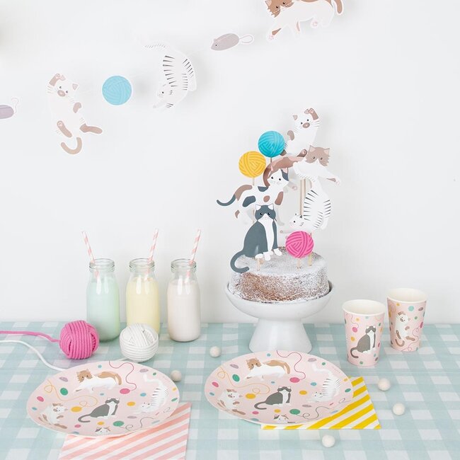 Paper Cups Set of  8 Cats