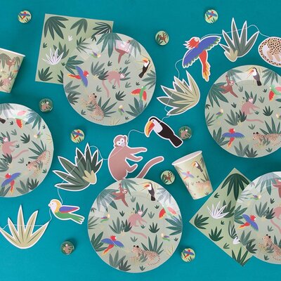 My Little Day Paper Plates Set of  8 Tropical