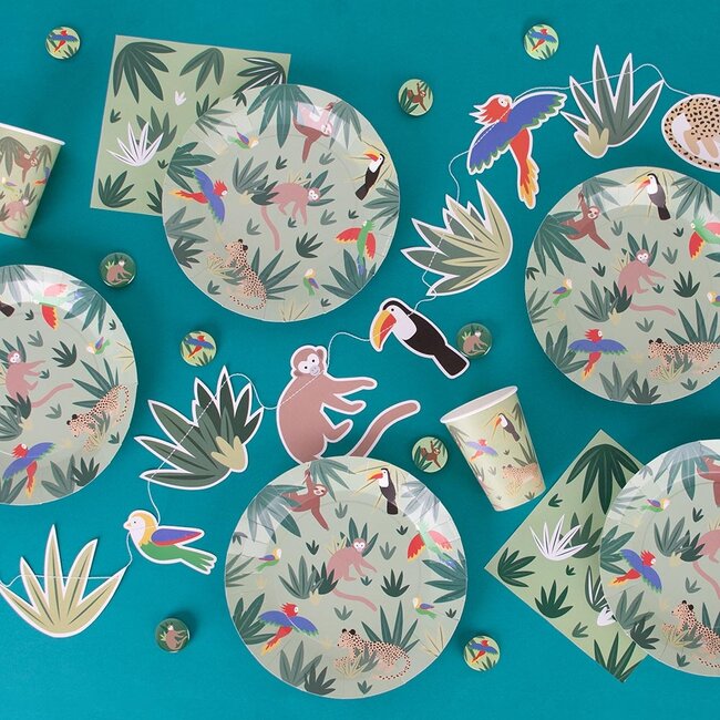 Pappteller Set of  8 Tropical