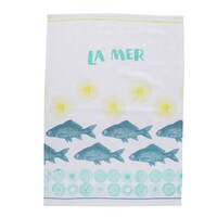 Overbeck and Friends Tea towel La Mer turquoise