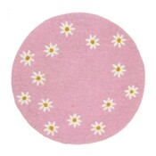 Sjaal met Verhaal Felt Coaster 35 cm Margrietjes pink