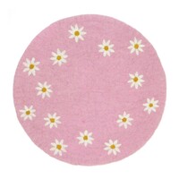 Sjaal met Verhaal Felt Coaster 35 cm Margrietjes pink