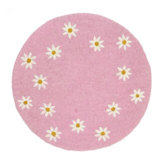 Sjaal met Verhaal Filz-Untersetzer 35 cm Margrietjes pink