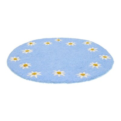 Sjaal met Verhaal Felt Coaster 35 cm Margrietjes blue