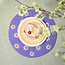 Felt Coaster 35 cm Margrietjes lila