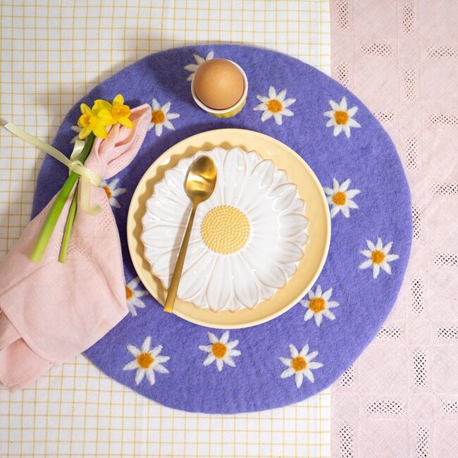 Filz-Untersetzer  35 cm Margrietjes lila