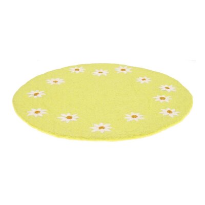 Sjaal met Verhaal Felt Coaster 35 cm Margrietjes yellow