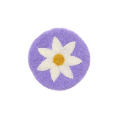 Sjaal met Verhaal Filz-Untersetzer 20 cm Margrietjes lila