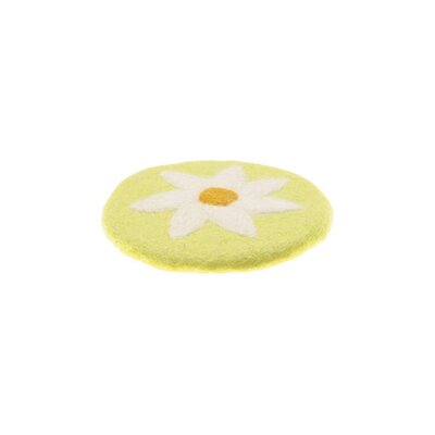 Sjaal met Verhaal Felt Coaster 20 cm Margrietjes yellow