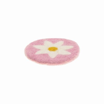 Sjaal met Verhaal Filz-Untersetzer 10 cm Margrietjes pink (Set of 4)