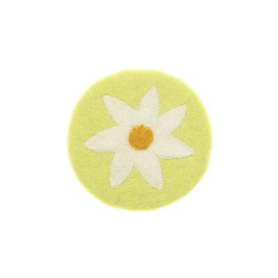 Sjaal met Verhaal Felt Coaster 10 cm Margrietjes yellow (Set of 4)