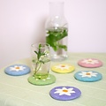 Sjaal met Verhaal Felt Coaster 10 cm Margrietjes assorti (Set of 6)