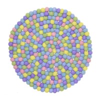 Sjaal met Verhaal Felt coaster 40 cm round Bolletjes pastel