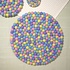 Sjaal met Verhaal Felt coaster 40 cm round Bolletjes pastel