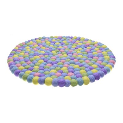 Sjaal met Verhaal Felt coaster 40 cm round Bolletjes pastel