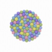 Sjaal met Verhaal Felt coaster 20 cm rond Bolletjes pastel