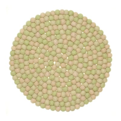 Sjaal met Verhaal Felt coaster 40 cm round Bolletjes pink/green