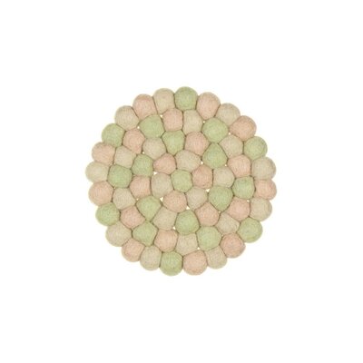 Sjaal met Verhaal Filz-Untersetzer 20 cm rond Bolletjes pink/green
