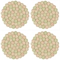 Sjaal met Verhaal Filz-Untersetzer 10 cm rond Bolletjes pink/green  (Set of 4)