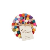 Sjaal met Verhaal Filz-Untersetzer 10 cm rond Bolletjes multicolour  (Set of 4)