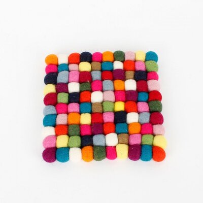 Sjaal met Verhaal Filz-Untersetzer 20 cm square Bolletjes multicolour