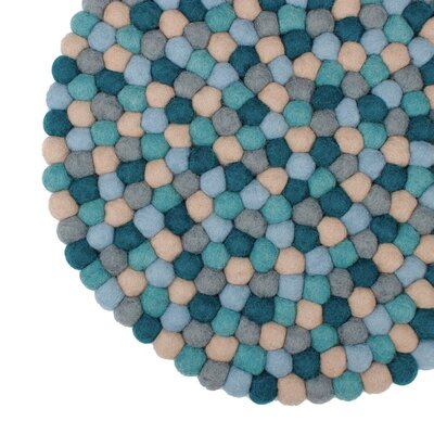 Sjaal met Verhaal Felt coaster 40 cm round Bolletjes Beach