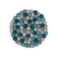 Sjaal met Verhaal Felt coaster 20 cm rond Bolletjes Beach