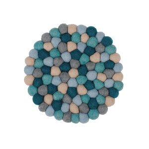 Sjaal met Verhaal Felt coaster 20 cm rond Bolletjes Beach