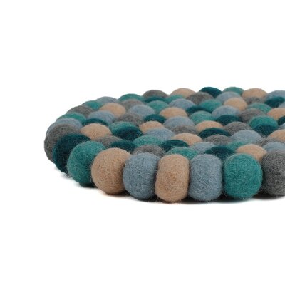 Sjaal met Verhaal Felt coaster 20 cm rond Bolletjes Beach