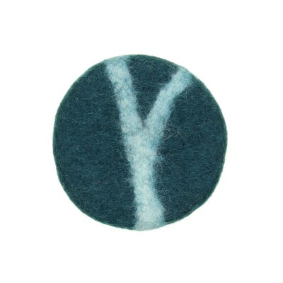 Sjaal met Verhaal Felt Coaster 10 cm Sealife Marble zeegroen (Set of 4)