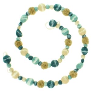 Sjaal met Verhaal Felt Garland Pompoms Sealife Marble