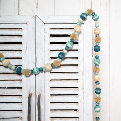 Sjaal met Verhaal Felt Garland Pompoms Sealife Marble