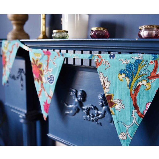Bunting Exotic Flower teal