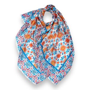 M&K Collection Scarf Mosaic blue/orange