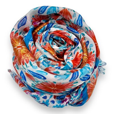 M&K Collection Scarf Mosaic blue/orange