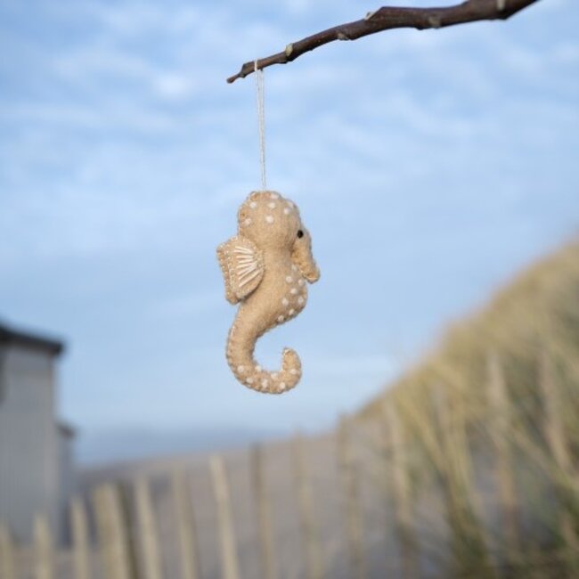Felt Hanger Sealife Seahorse beige
