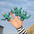 Sjaal met Verhaal Fingerpuppen Octopus aquablauw