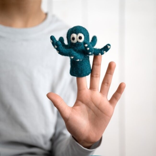 Fingerpuppen Octopus zeegroen
