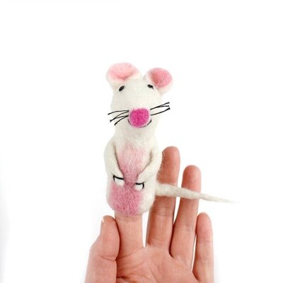 Sjaal met Verhaal Finger Dolls Muis met Roze Buik