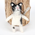 Sjaal met Verhaal Finger Dolls Kat zwart wit