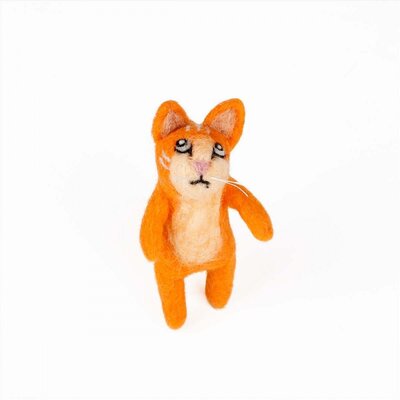 Sjaal met Verhaal Finger Dolls Kat oranje