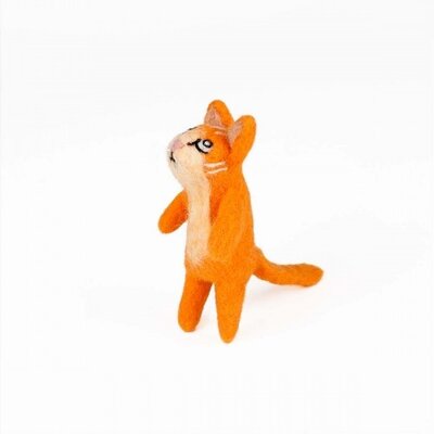 Sjaal met Verhaal Finger Dolls Kat oranje