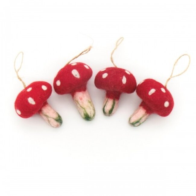 Felt Hanger Paddenstoel rood