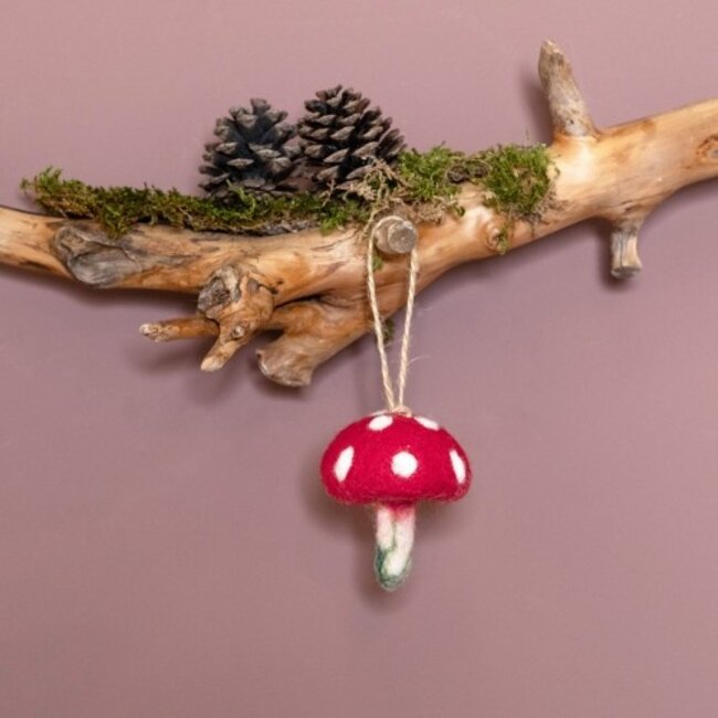 Felt Hanger Paddenstoel rood