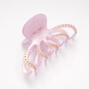 Red Cuckoo Hair Claw Clip Octopus pink
