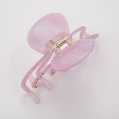 Red Cuckoo Hair Claw Clip Octopus pink