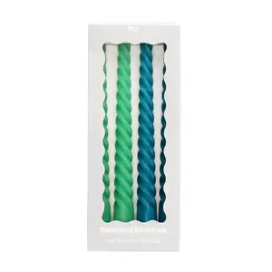 Rex London Candles Twisted blue/green (Set of 4)