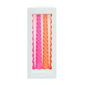 Rex London Kerzen Twisted bright pink (Set of 4)