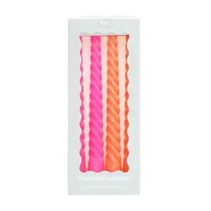 Rex London Candles Twisted bright pink (Set of 4)